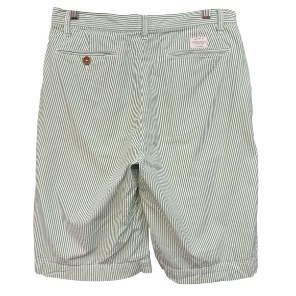 American Eagle Green Stripe Cotton Shorts Size 30 - Picture 2 of 5